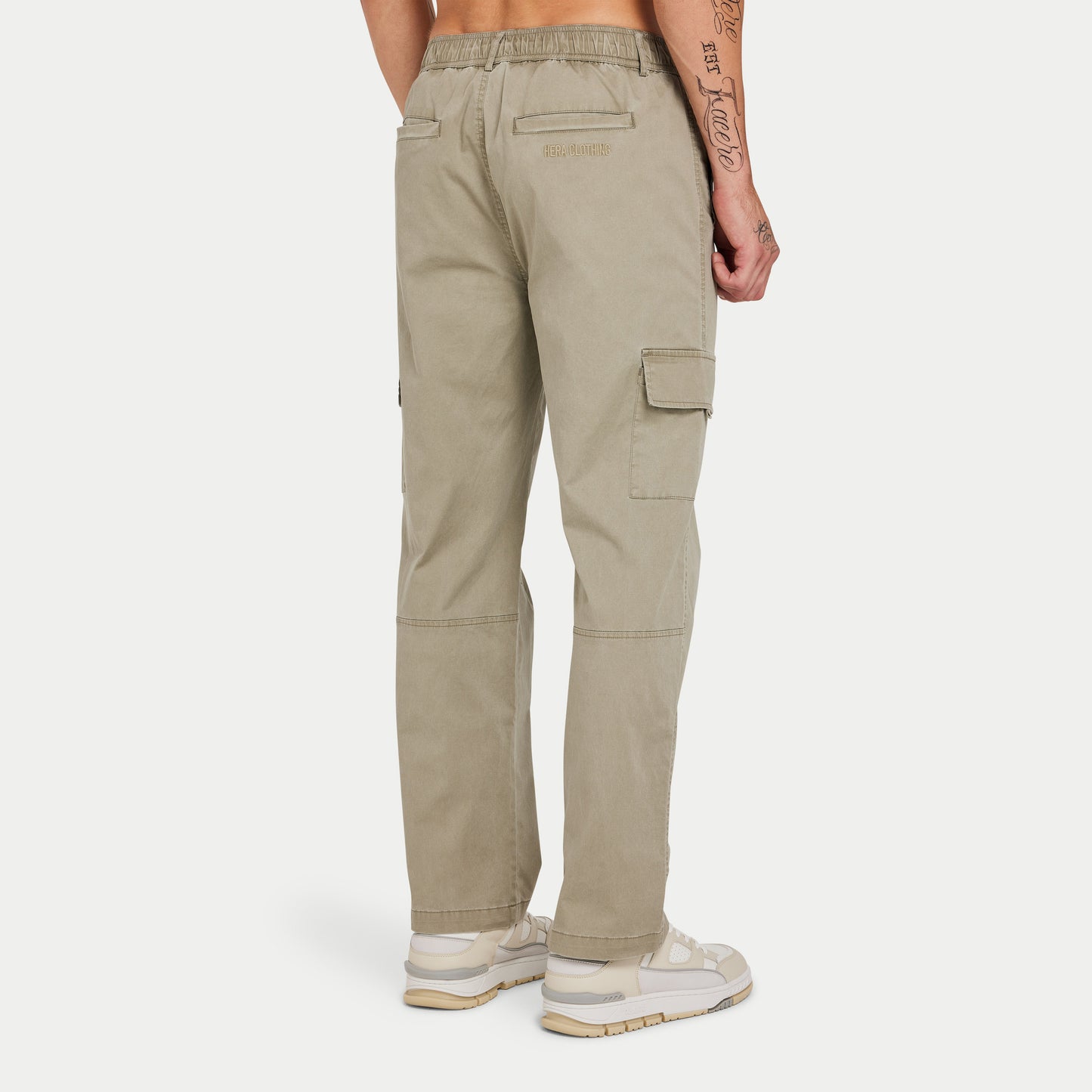 Mens Washed Utility Relaxed Cargo - Grey Green
