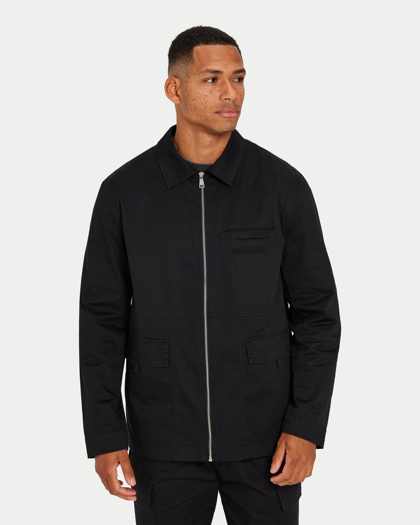 سترة رجالي مغسولة - أسود