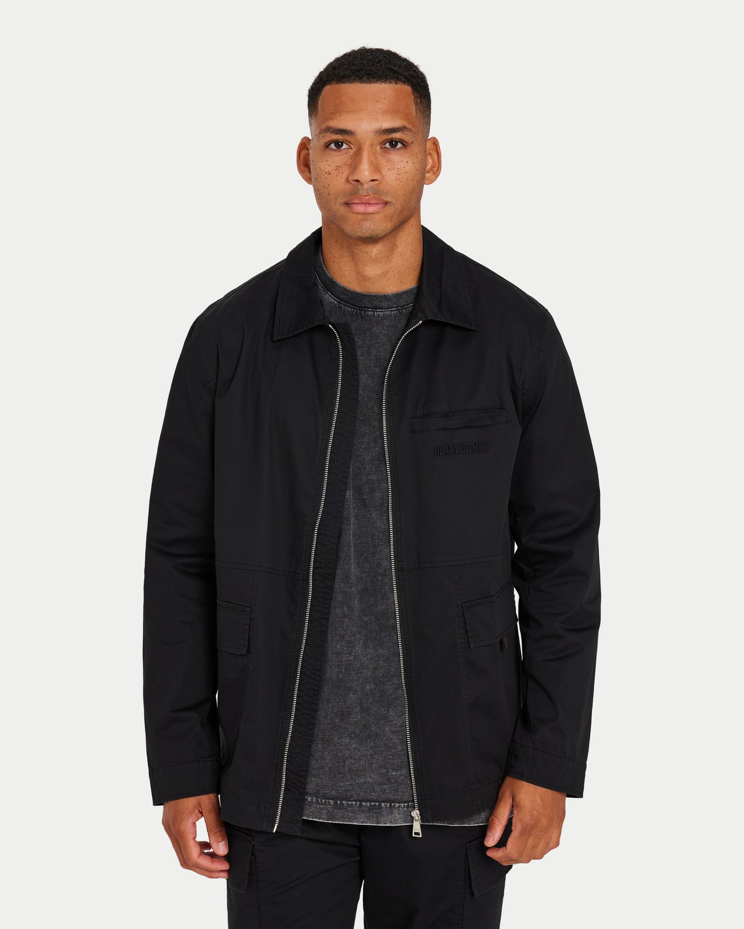 سترة رجالي مغسولة - أسود