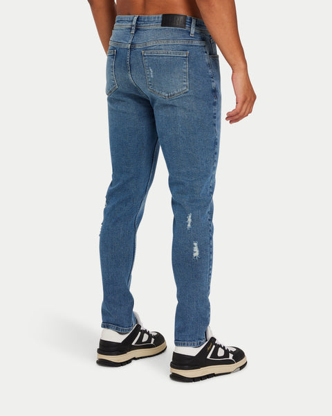 REWEAR Mens Distressed Slim Fit Jean