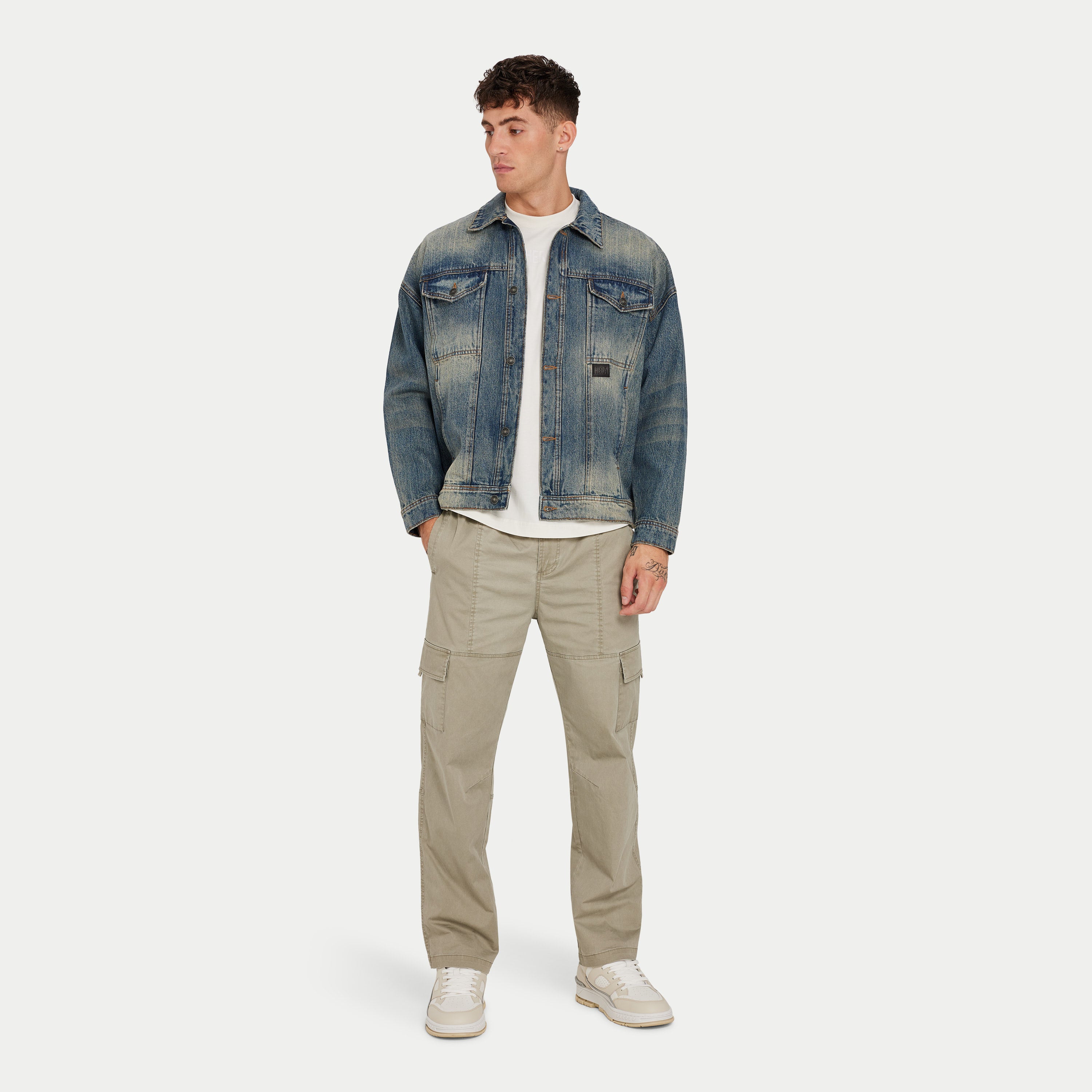 Cargo pants clearance and denim jacket