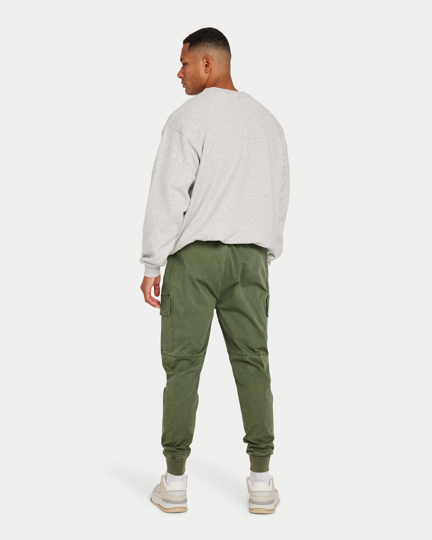 بنطال كارجو رجالي مغسول - كاكي داكن 