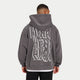 Mens Graffiti Oversized Hoodie - Charcoal Grey