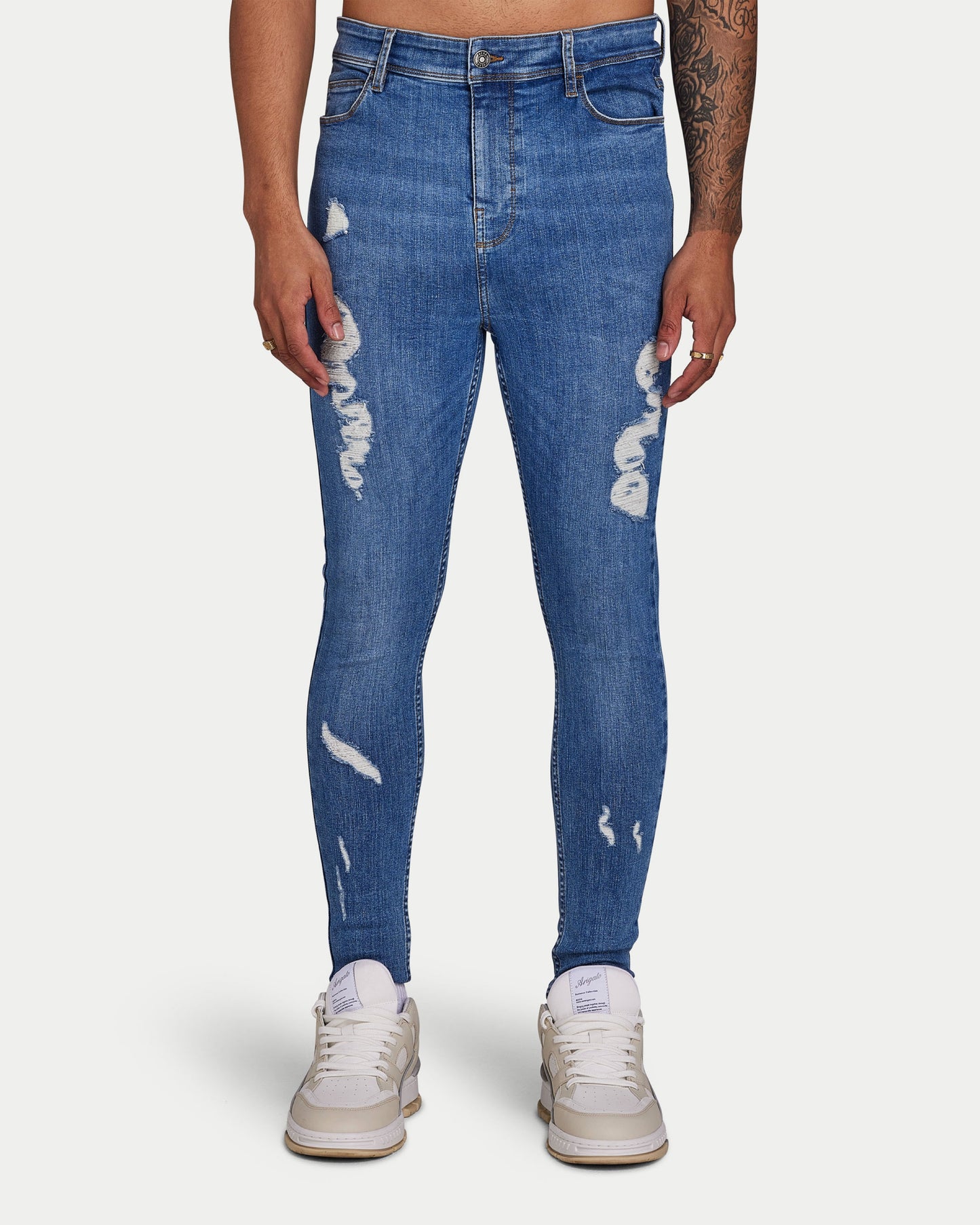 Mens Spray-on Ripped Jean
