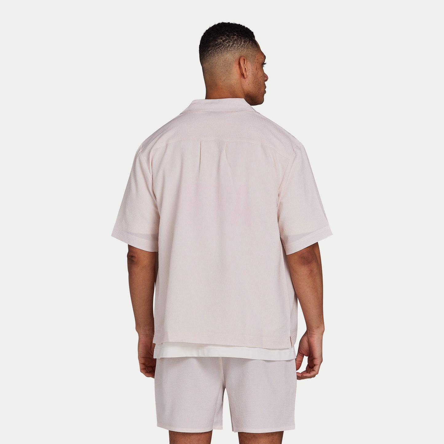 Mens Seersucker Shirt - Pink Whip