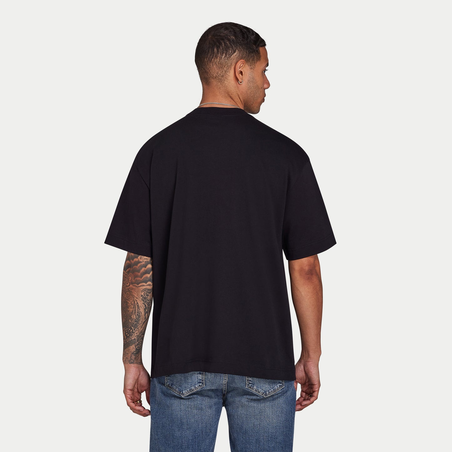 Men's Blank Oversized T-shirt - Black