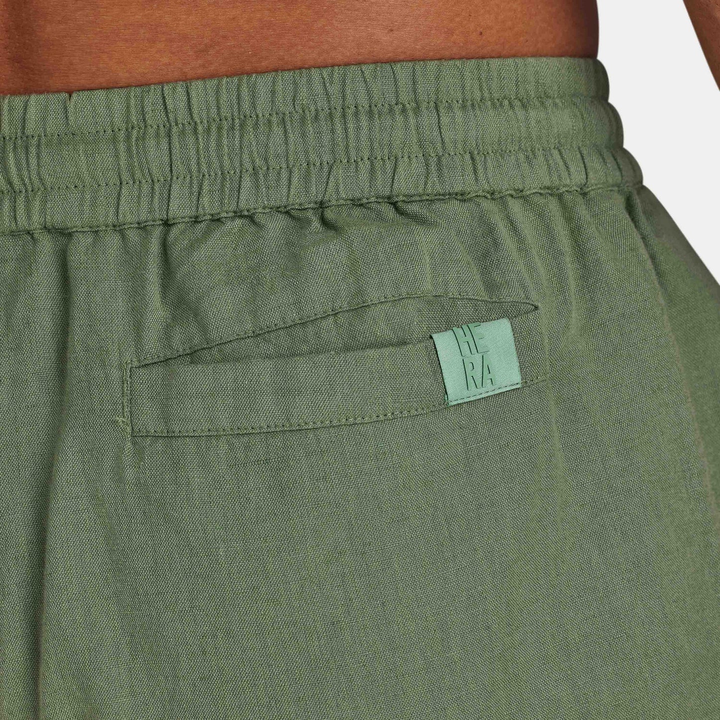 Mens Linen Mix Short - Hedge Green