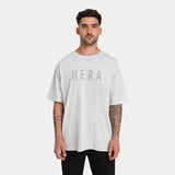 Mens Focus Oversized T-Shirt - Grey Marl