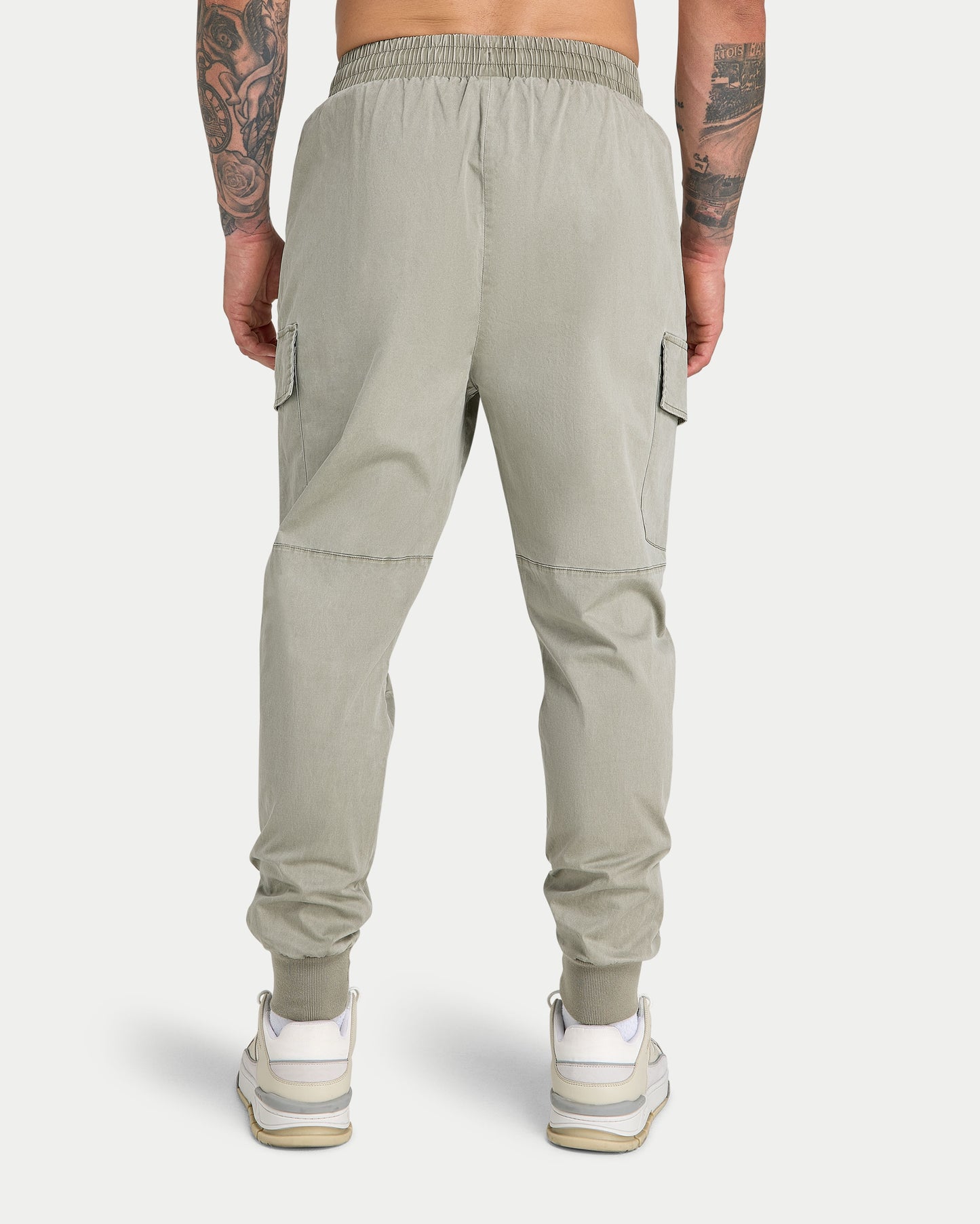 بنطال كارجو رجالي مغسول - رمادي أخضر 