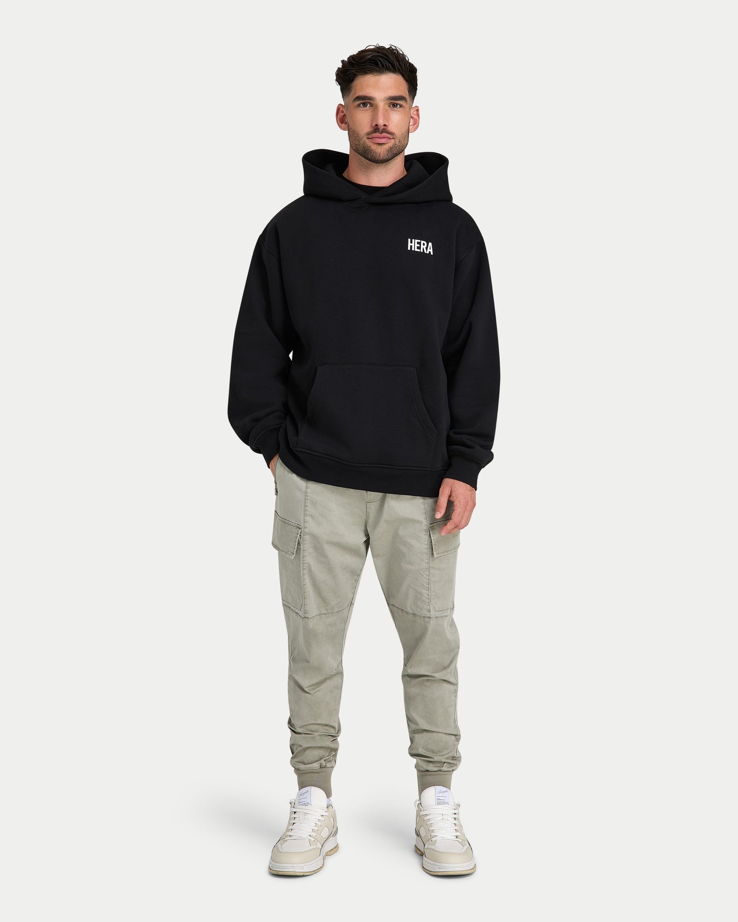 بنطال كارجو رجالي مغسول - رمادي أخضر 