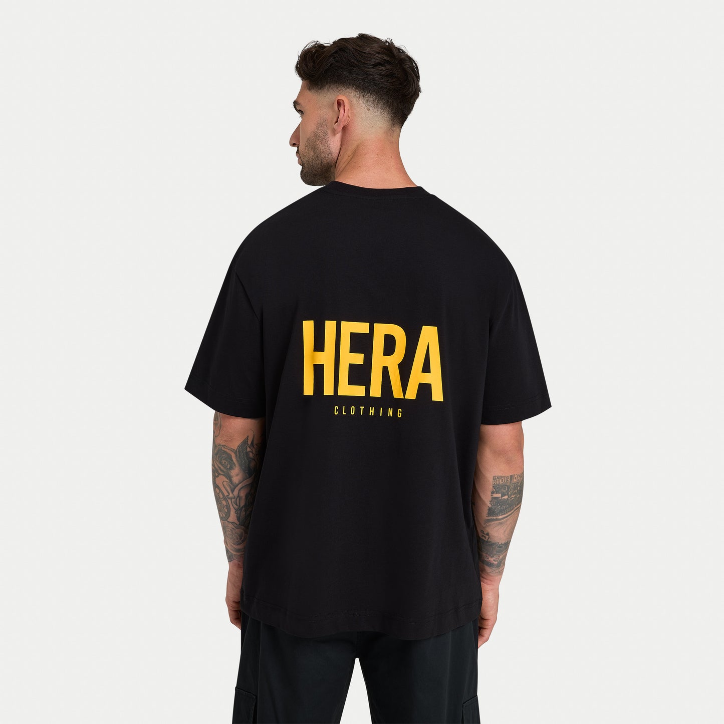 Mens Oversized Staple T-Shirt - Black Gold