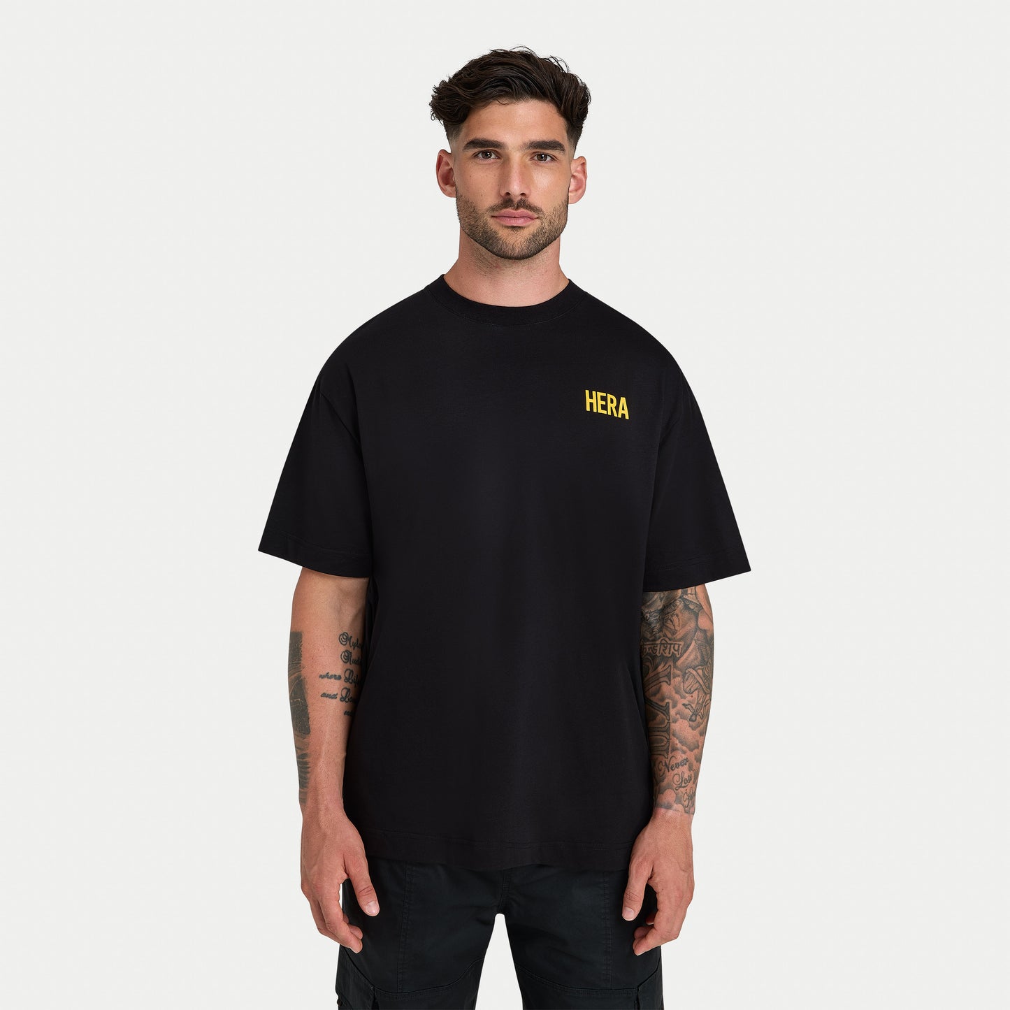 Mens Oversized Staple T-Shirt - Black Gold