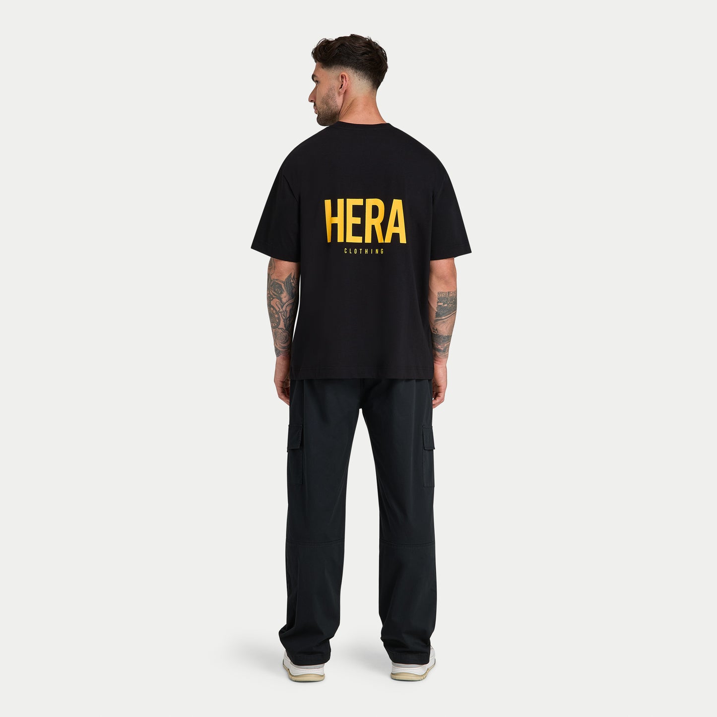 Mens Oversized Staple T-Shirt - Black Gold