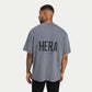 Mens Oversized Staple T-Shirt - Charcoal Grey