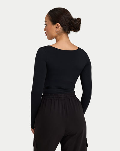 REWEAR Womens Essential Dual Wear Long Sleeve Top
