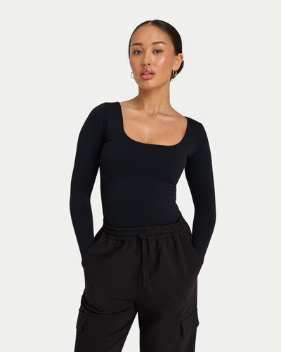 REWEAR Womens Essential Dual Wear Long Sleeve Top