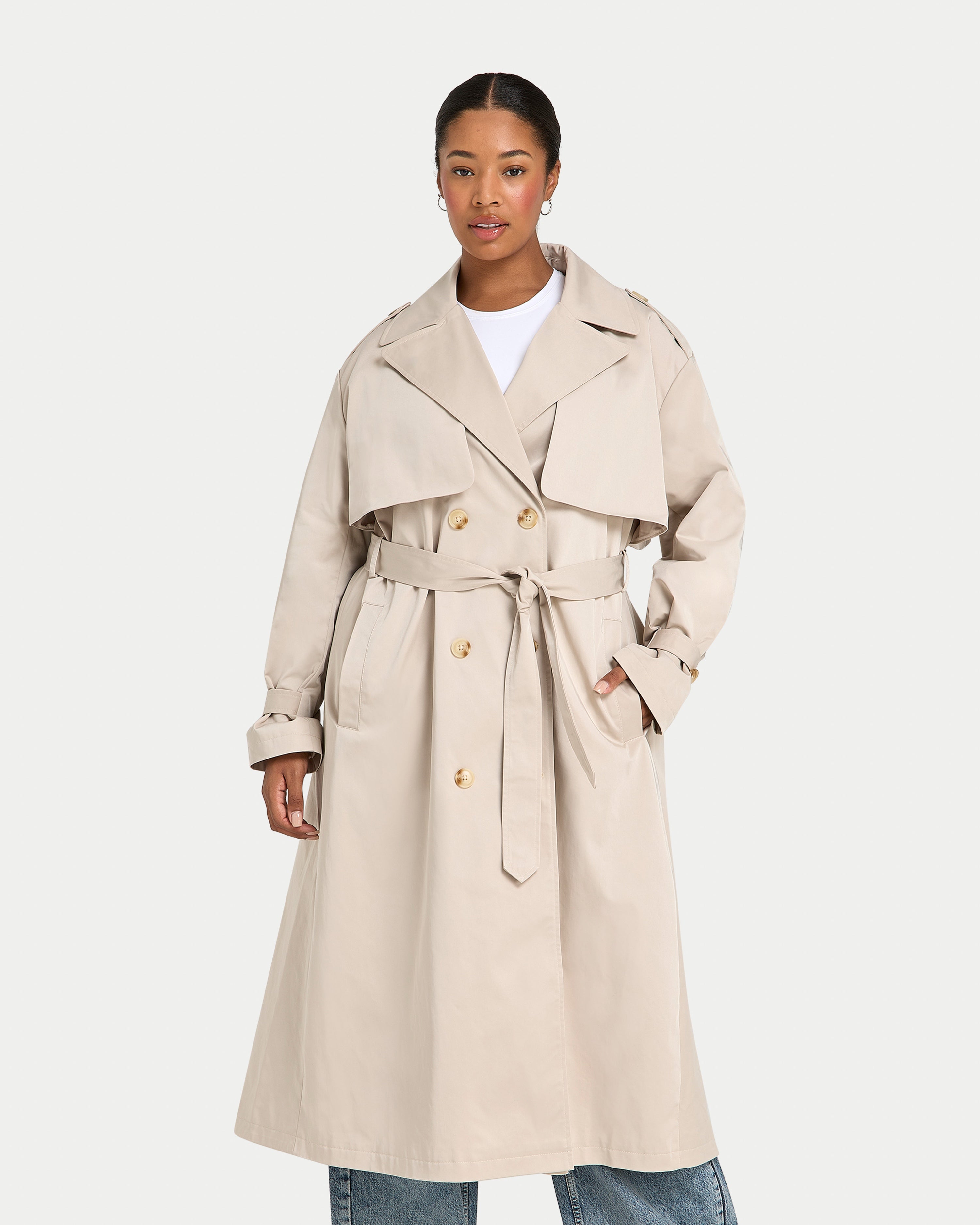 Womens Oversized Trench Coat - Safari | HERA Clothing
