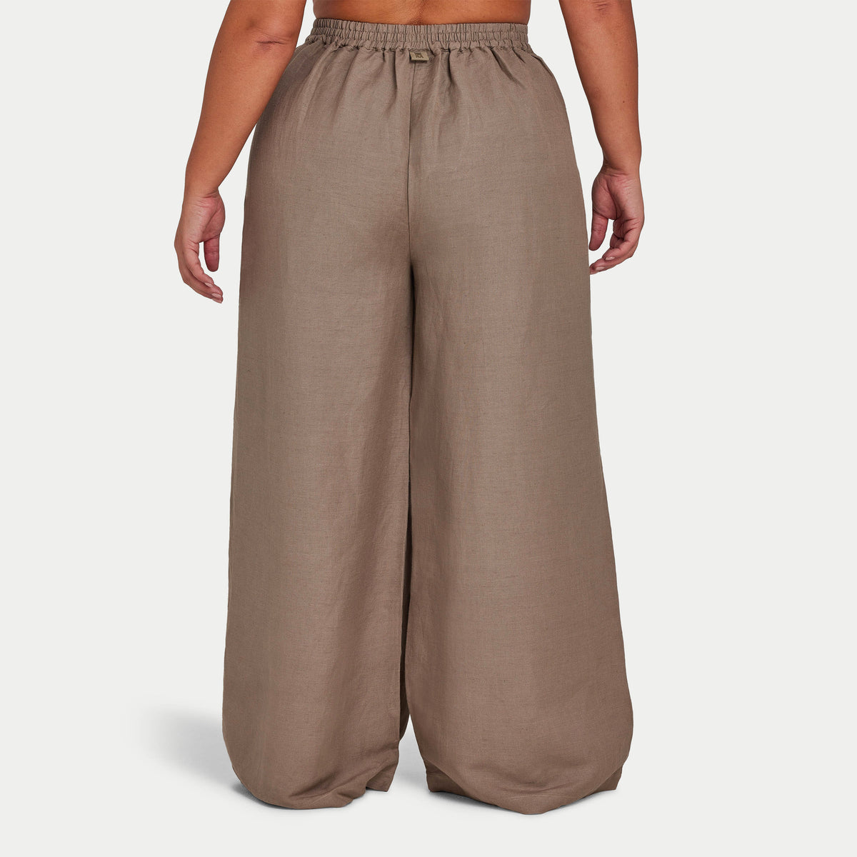 REWEAR Womens Linen Mix Wide Leg Trouser - Marsh Grey