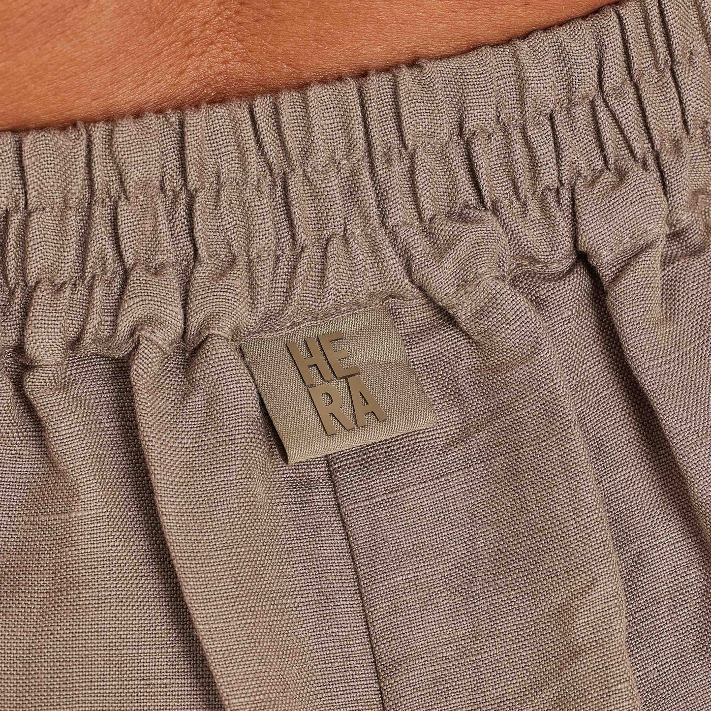 Womens Linen Mix Wide Leg Trouser - Marsh Grey