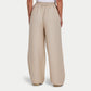 REWEAR Womens Linen Mix Wide Leg Trouser - Oatmeal