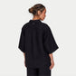 Womens Linen Mix Shirt - Black