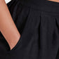 Womens Linen Mix Short - Black