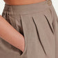 Womens Linen Mix Short - Marsh Grey