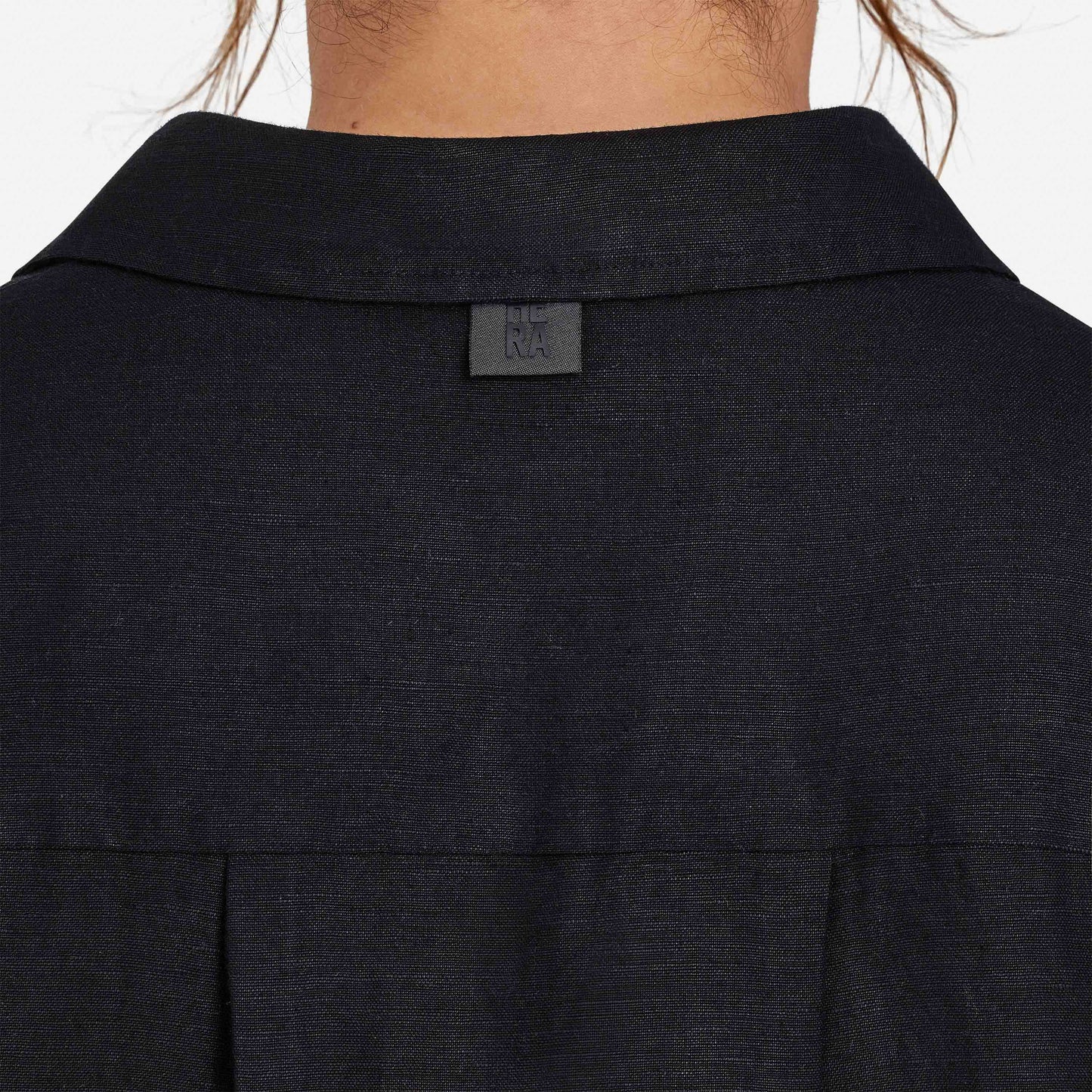 Womens Linen Mix Shirt Dress - Black