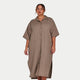 Womens Linen Mix Shirt Dress - Marsh Grey