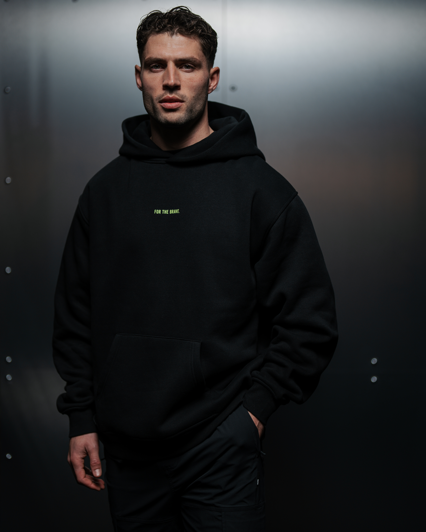 Mens For the Brave Oversized Hoodie