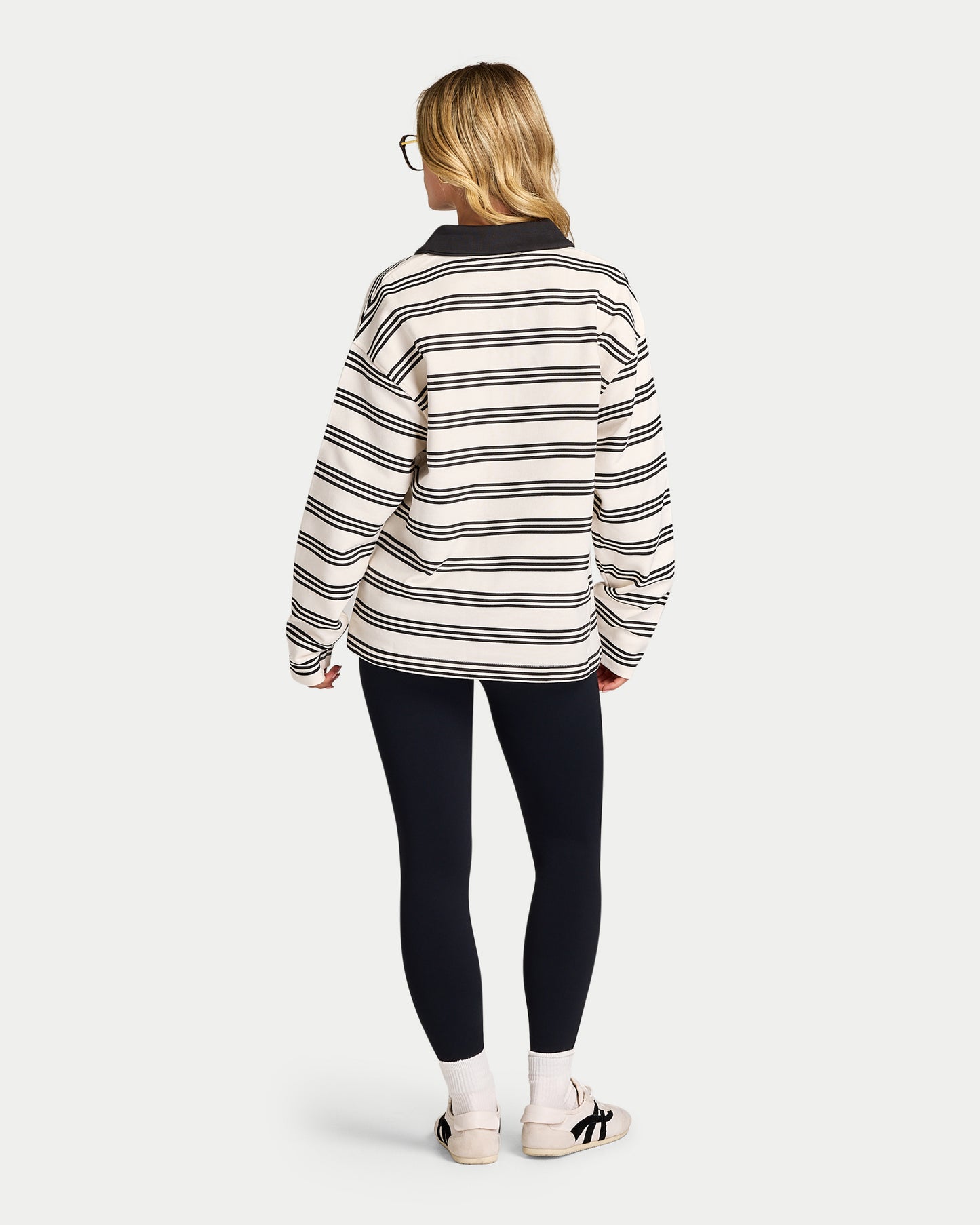 Womens Striped Rugby Polo Shirt