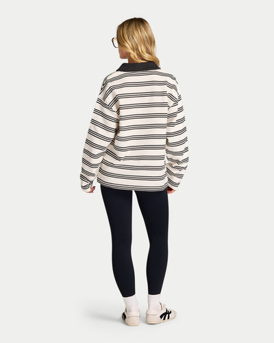 Womens Striped Rugby Polo Shirt