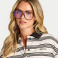 Womens Striped Rugby Polo Shirt