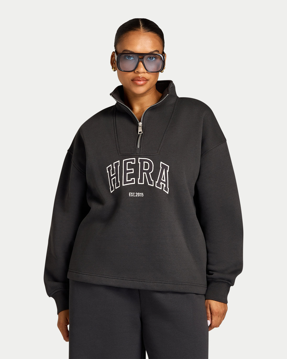 Womens 365 Applique 1/4 Zip Sweatshirt
