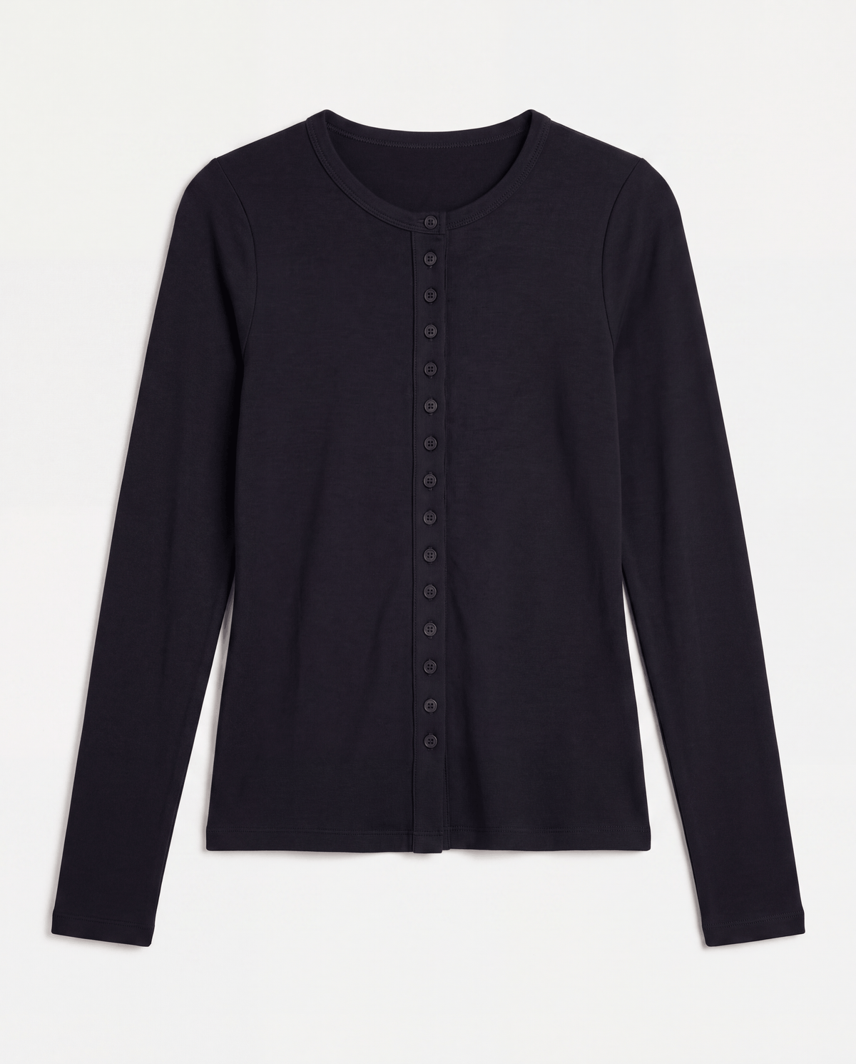Womens Essential Long Sleeve Button Top
