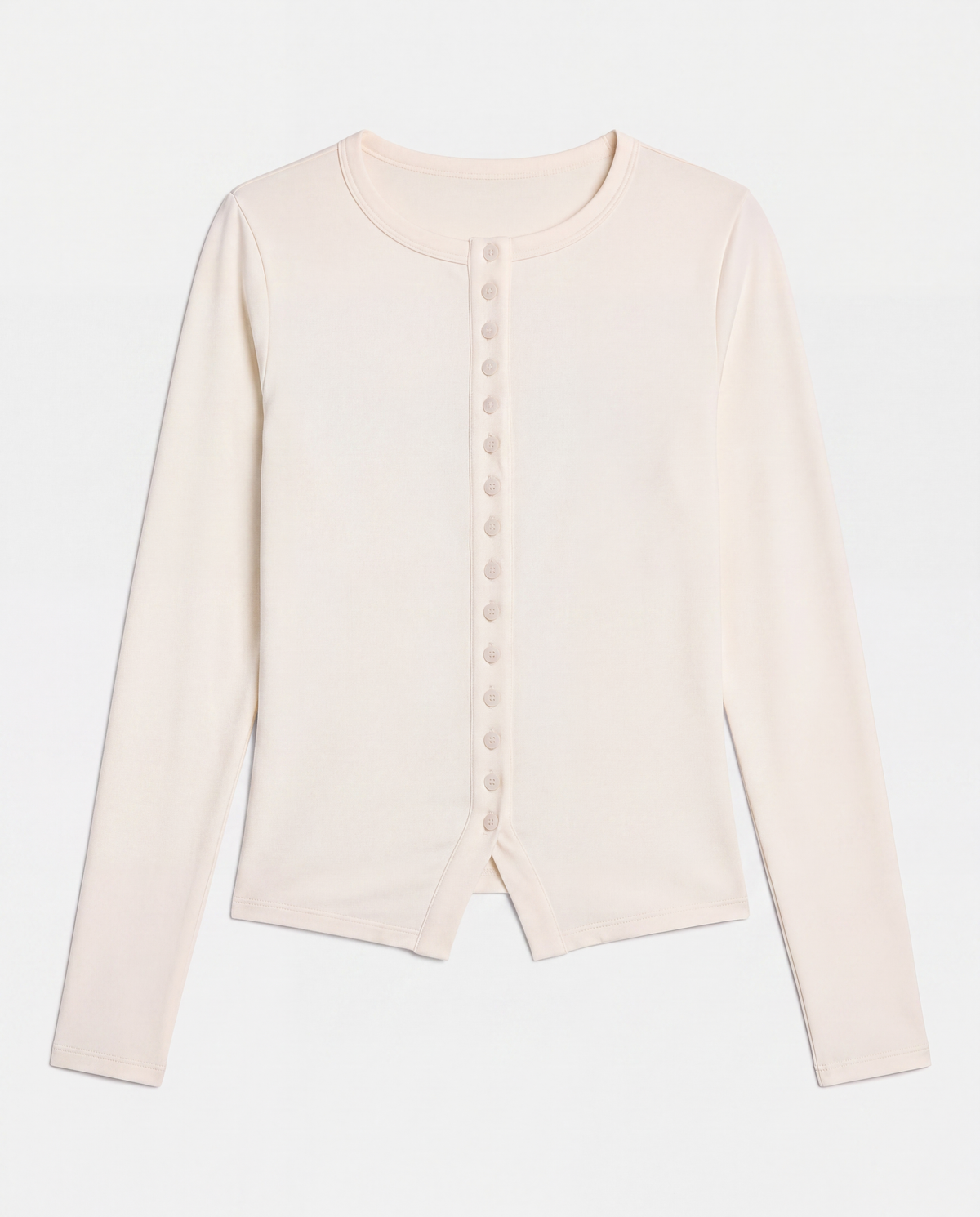 Womens Essential Long Sleeve Button Top