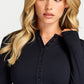Womens Essential Long Sleeve Button Top