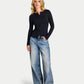 Womens Essential Long Sleeve Button Top