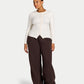Womens Essential Long Sleeve Button Top