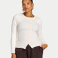 Womens Essential Long Sleeve Button Top