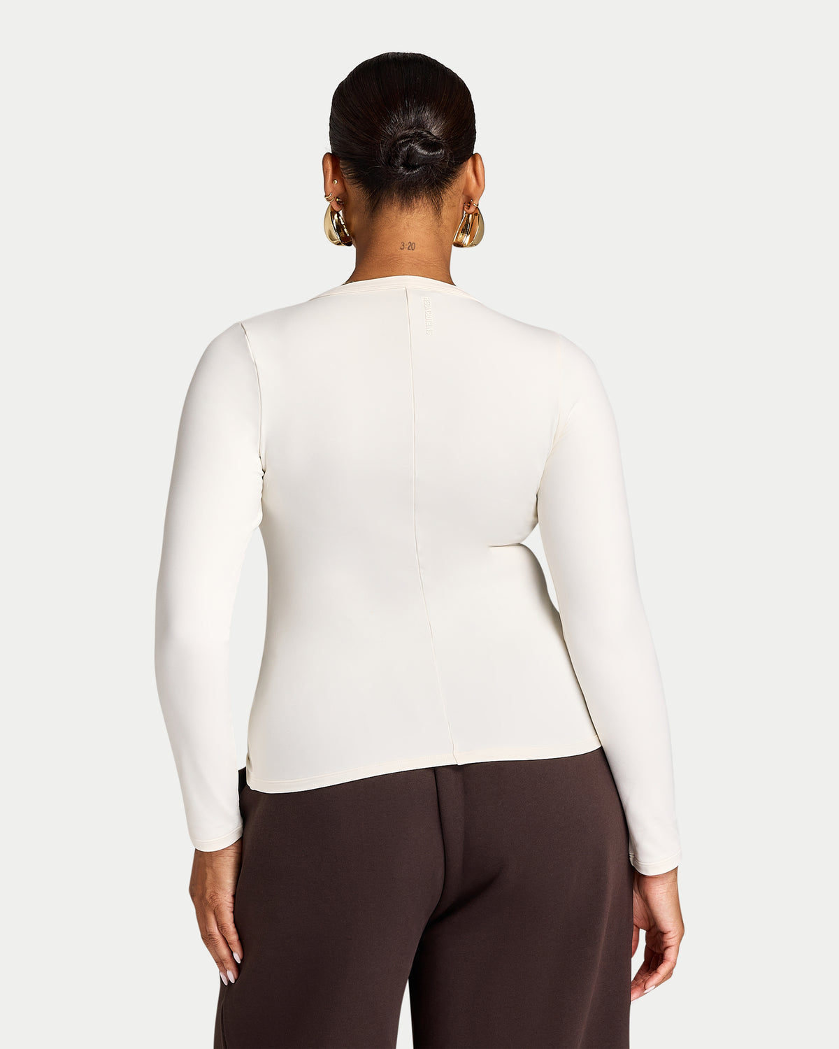 Womens Essential Long Sleeve Button Top