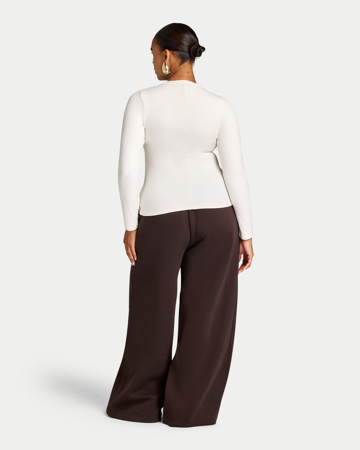 Womens Essential Long Sleeve Button Top