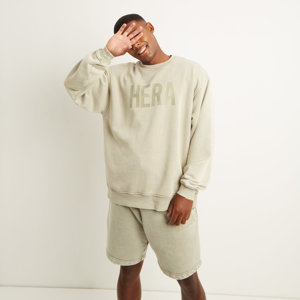 REWEAR Washed Oversized Sweatshirt - Vintage Grey Green