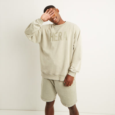 REWEAR Washed Oversized Sweatshirt - Vintage Grey Green