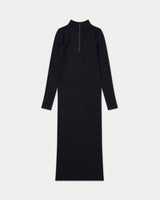 Womens Ribbed Base Long Sleeve Midi Dress