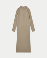 Womens Ribbed Base Long Sleeve Midi Dress