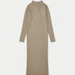 Womens Ribbed Base Long Sleeve Midi Dress