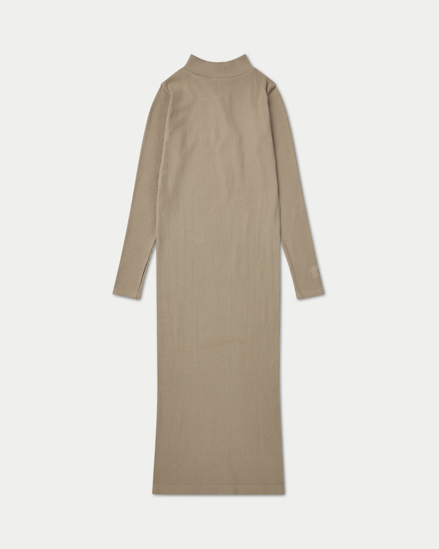Womens Ribbed Base Long Sleeve Midi Dress