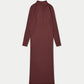 Womens Ribbed Base Long Sleeve Midi Dress