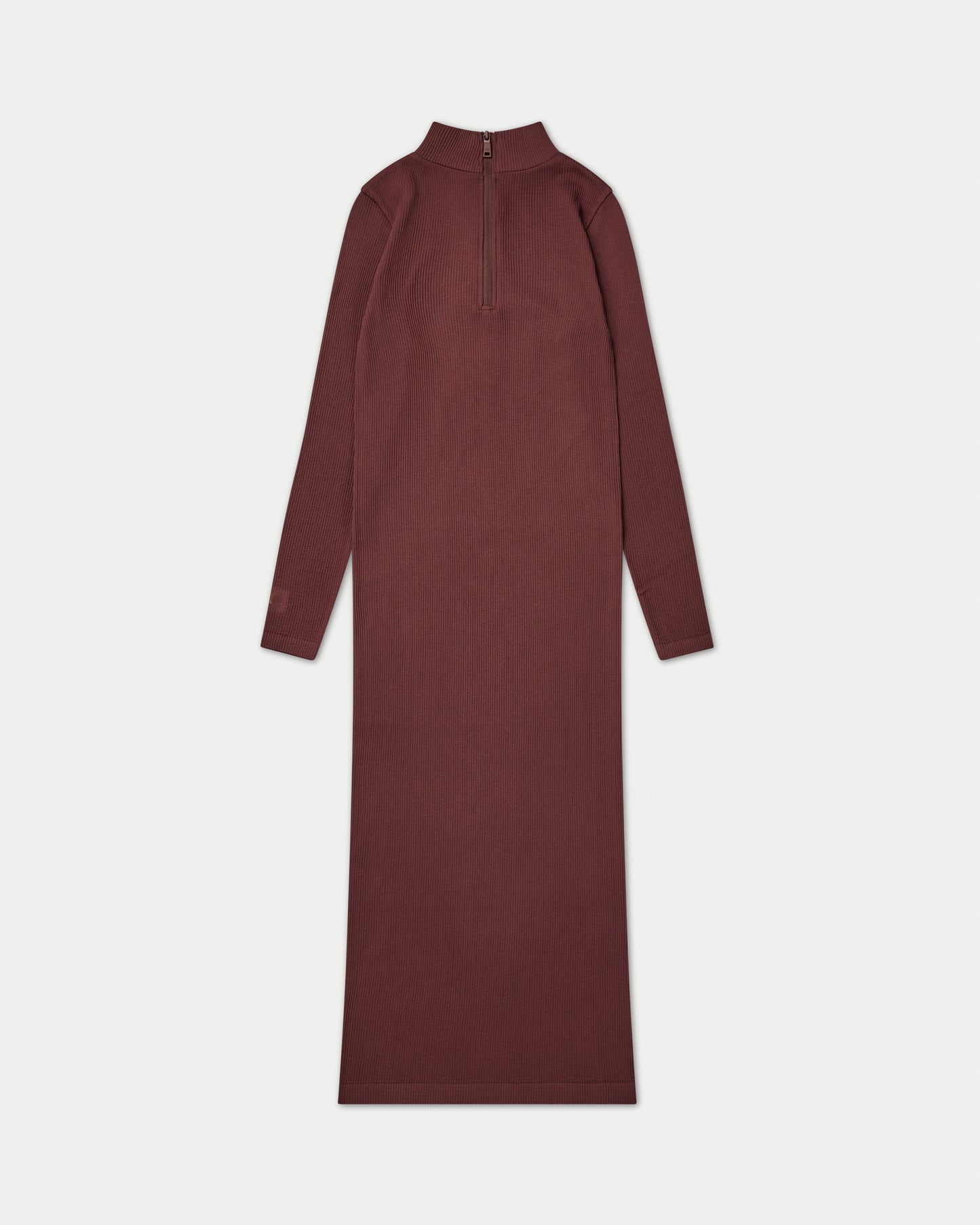 Womens Ribbed Base Long Sleeve Midi Dress